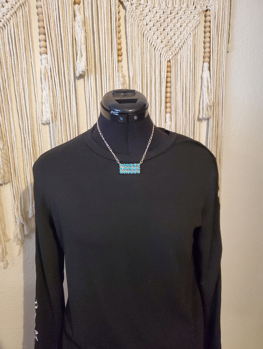 Needlepoint Turquoise Set - Navajo Made - Picture 6 of 13